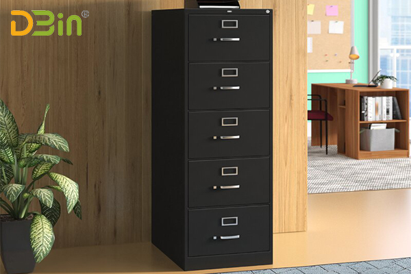 Discount Black 5-Drawer Vertical Filing Cabinet 